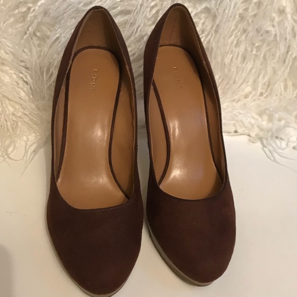 Brown suede-esk Fioni heels - Picture 2 of 8